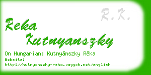 reka kutnyanszky business card