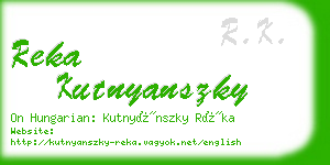 reka kutnyanszky business card